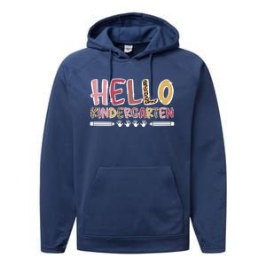 Hello Kindergarten Teacher Kindergarten Teaching Cool Gift Performance Fleece Hoodie