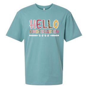 Hello Kindergarten Teacher Kindergarten Teaching Cool Gift Sueded Cloud Jersey T-Shirt