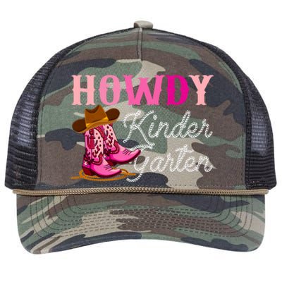 Howdy Kindergarten Teacher Rodeo Country Western Cowgirl Retro Rope Trucker Hat Cap