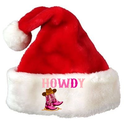 Howdy Kindergarten Teacher Rodeo Country Western Cowgirl Premium Christmas Santa Hat