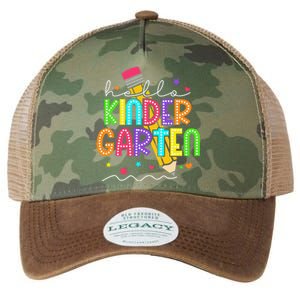 Hello Kindergarten Team Kinder Back To School Teacher Legacy Tie Dye Trucker Hat