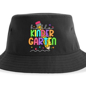 Hello Kindergarten Team Kinder Back To School Teacher Sustainable Bucket Hat