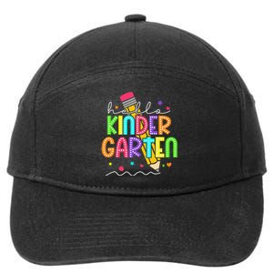 Hello Kindergarten Team Kinder Back To School Teacher 7-Panel Snapback Hat