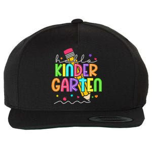 Hello Kindergarten Team Kinder Back To School Teacher Wool Snapback Cap