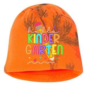 Hello Kindergarten Team Kinder Back To School Teacher Kati - Camo Knit Beanie