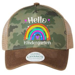 Hello Kindergarten Teacher Rainbow Kinder Back To School Legacy Tie Dye Trucker Hat