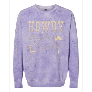 Howdy Kindergarten Teachers Parents Cowgirl Western Colorblast Crewneck Sweatshirt