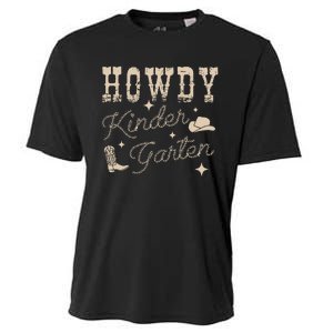 Howdy Kindergarten Teachers Parents Cowgirl Western Cooling Performance Crew T-Shirt