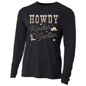 Howdy Kindergarten Teachers Parents Cowgirl Western Cooling Performance Long Sleeve Crew