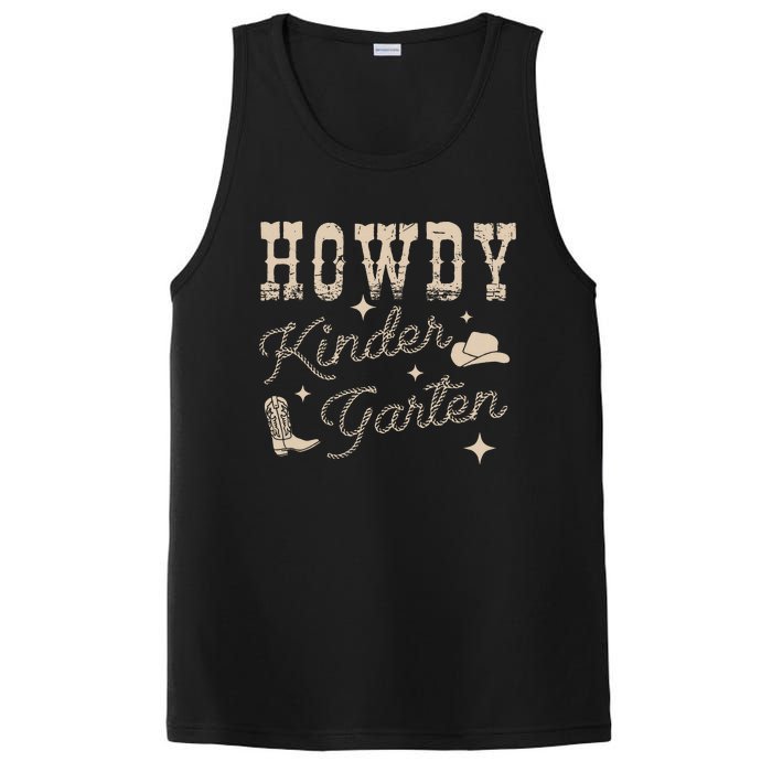 Howdy Kindergarten Teachers Parents Cowgirl Western PosiCharge Competitor Tank