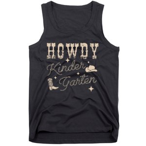 Howdy Kindergarten Teachers Parents Cowgirl Western Tank Top