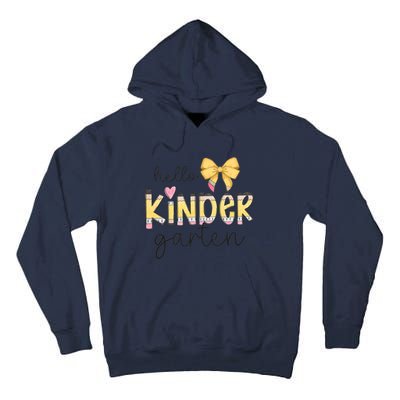 Hello Kindergarten Teacher Squad Coquette Bow Pencil School Tall Hoodie