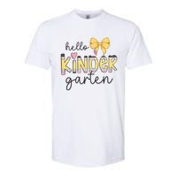 Hello Kindergarten Teacher Squad Coquette Bow Pencil School Softstyle CVC T-Shirt