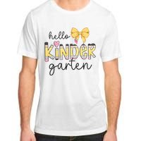 Hello Kindergarten Teacher Squad Coquette Bow Pencil School Adult ChromaSoft Performance T-Shirt