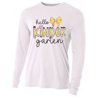 Hello Kindergarten Teacher Squad Coquette Bow Pencil School Cooling Performance Long Sleeve Crew