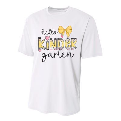 Hello Kindergarten Teacher Squad Coquette Bow Pencil School Performance Sprint T-Shirt