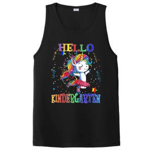 Hello Kindergarten Unicorn Back To School Funny Girl PosiCharge Competitor Tank