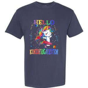 Hello Kindergarten Unicorn Back To School Funny Girl Garment-Dyed Heavyweight T-Shirt