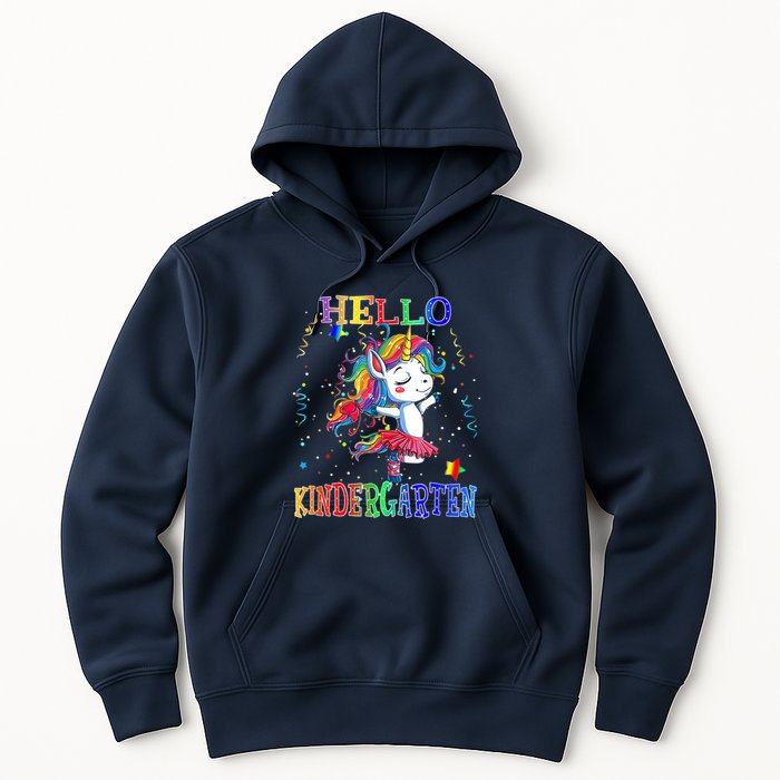 Hello Kindergarten Unicorn Back To School Funny Girl Hoodie