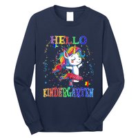 Hello Kindergarten Unicorn Back To School Funny Girl Long Sleeve Shirt