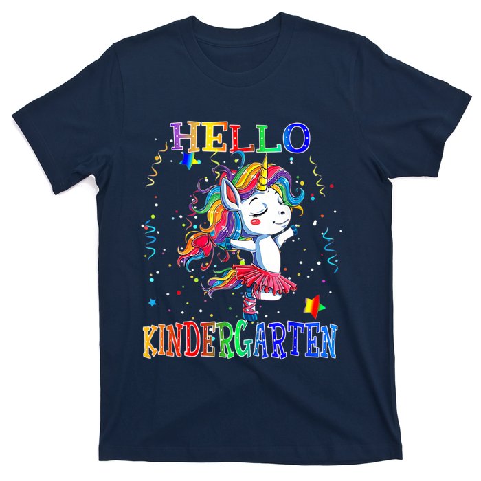 Hello Kindergarten Unicorn Back To School Funny Girl T-Shirt