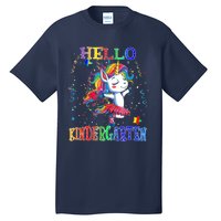 Hello Kindergarten Unicorn Back To School Funny Girl Tall T-Shirt