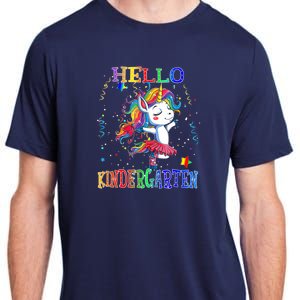 Hello Kindergarten Unicorn Back To School Funny Girl Adult ChromaSoft Performance T-Shirt