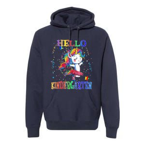 Hello Kindergarten Unicorn Back To School Funny Girl Premium Hoodie