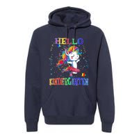 Hello Kindergarten Unicorn Back To School Funny Girl Premium Hoodie