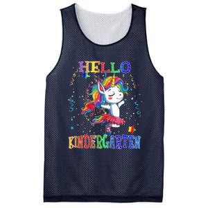 Hello Kindergarten Unicorn Back To School Funny Girl Mesh Reversible Basketball Jersey Tank