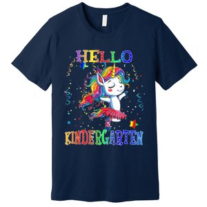 Hello Kindergarten Unicorn Back To School Funny Girl Premium T-Shirt