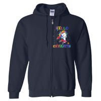 Hello Kindergarten Unicorn Back To School Funny Girl Full Zip Hoodie