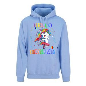 Hello Kindergarten Unicorn Back To School Funny Girl Unisex Surf Hoodie