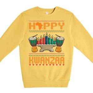 Happy Kwanzaa Ugly Christmas Black Christmas African Funny Gift Premium Crewneck Sweatshirt