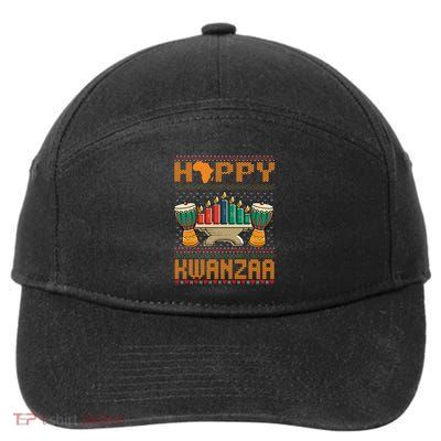 Happy Kwanzaa Ugly Christmas Black Christmas African Funny Gift 7-Panel Snapback Hat
