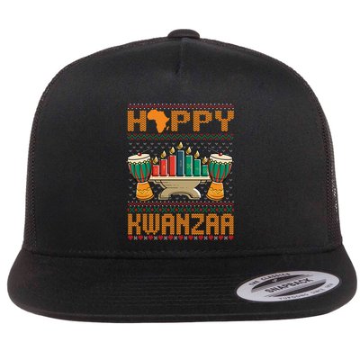 Happy Kwanzaa Ugly Christmas Black Christmas African Funny Gift Flatbill Hat