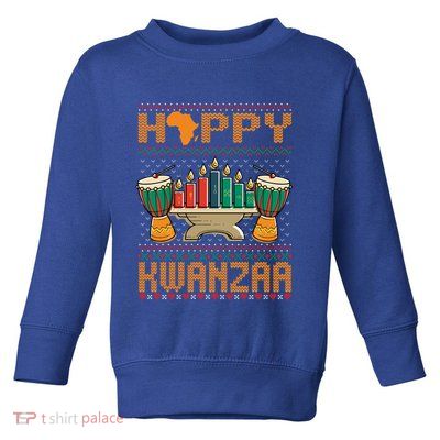 Happy Kwanzaa Ugly Christmas Black Christmas African Funny Gift Toddler Sweatshirt