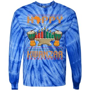 Happy Kwanzaa Ugly Christmas Black Christmas African Funny Gift Tie-Dye Long Sleeve Shirt