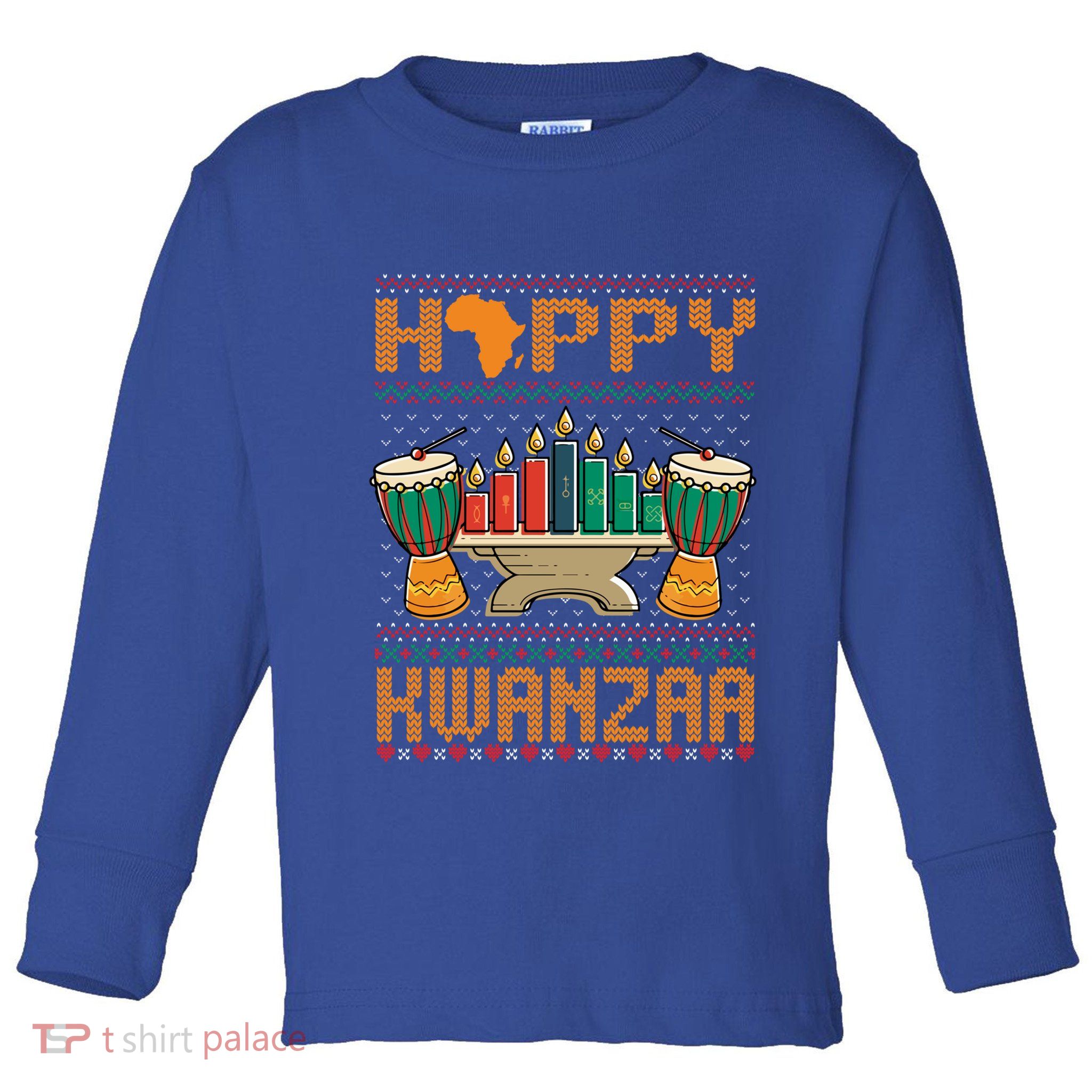 Happy Kwanzaa Ugly Christmas Black Christmas African Funny Gift Toddler Long Sleeve Shirt