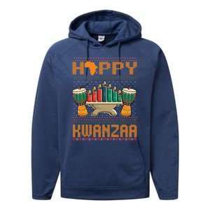 Happy Kwanzaa Ugly Christmas Black Christmas African Funny Gift Performance Fleece Hoodie