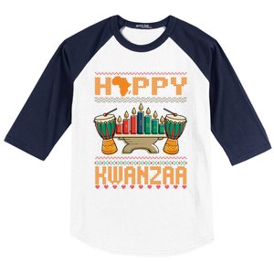 Happy Kwanzaa Ugly Christmas Black Christmas African Funny Gift Baseball Sleeve Shirt