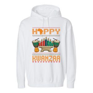 Happy Kwanzaa Ugly Christmas Black Christmas African Funny Gift Garment-Dyed Fleece Hoodie