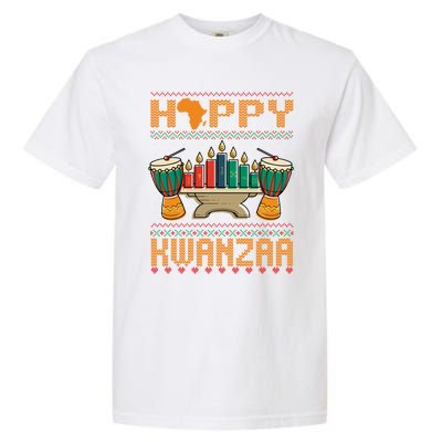 Happy Kwanzaa Ugly Christmas Black Christmas African Funny Gift Garment-Dyed Heavyweight T-Shirt