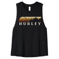 Hurley Ky Vintage Evergreen Sunset Eighties Women's Racerback Cropped Tank