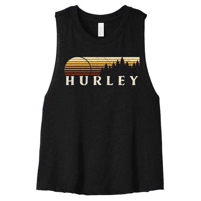 Hurley Ky Vintage Evergreen Sunset Eighties Women's Racerback Cropped Tank