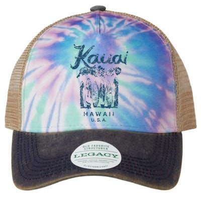 Hawaii Kauai Vintage Hawaiian Surfing Retro Legacy Tie Dye Trucker Hat