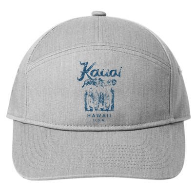 Hawaii Kauai Vintage Hawaiian Surfing Retro 7-Panel Snapback Hat