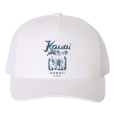 Hawaii Kauai Vintage Hawaiian Surfing Retro Yupoong Adult 5-Panel Trucker Hat