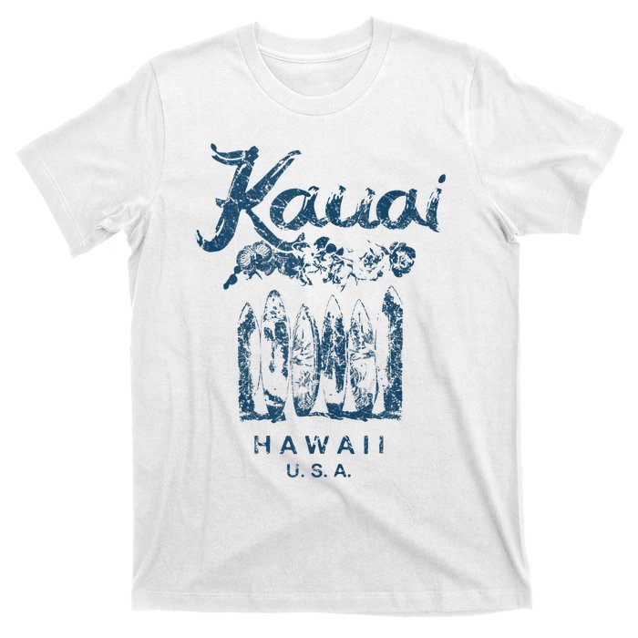 Hawaii Kauai Vintage Hawaiian Surfing Retro T-Shirt