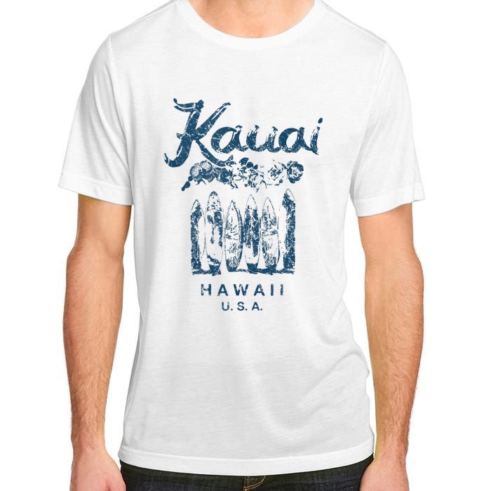 Hawaii Kauai Vintage Hawaiian Surfing Retro Adult ChromaSoft Performance T-Shirt